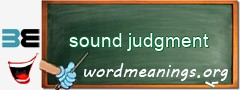 WordMeaning blackboard for sound judgment